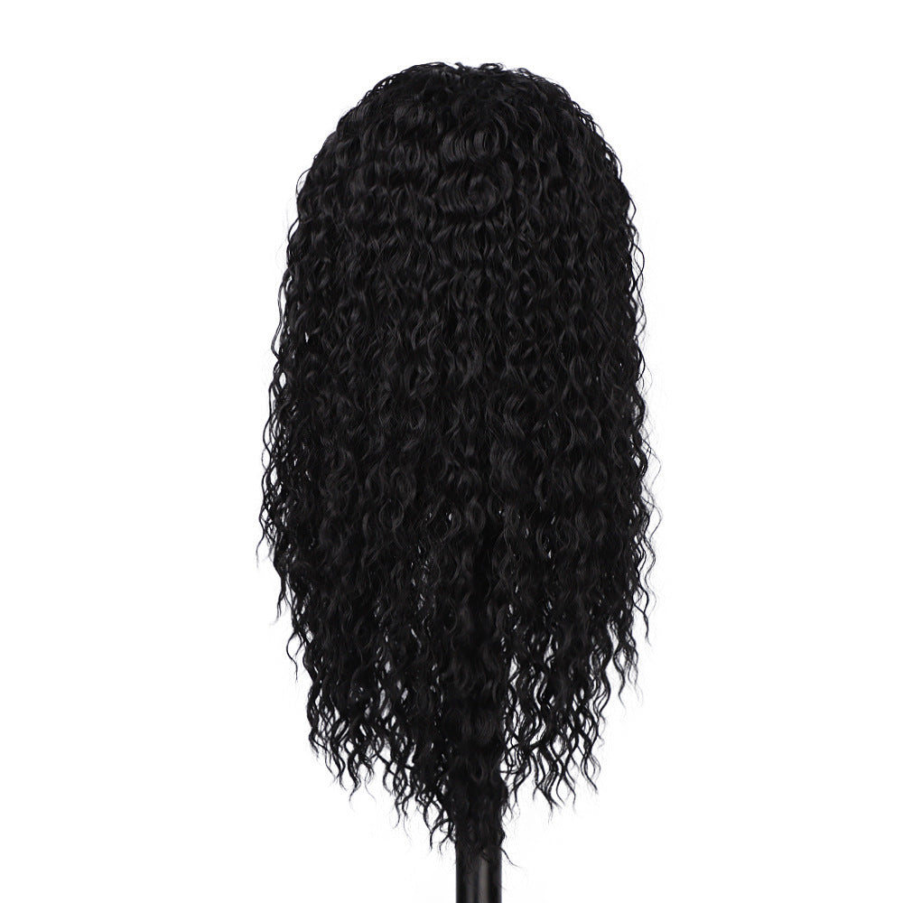 Women's Natural Curly Wig Bandage Headgear