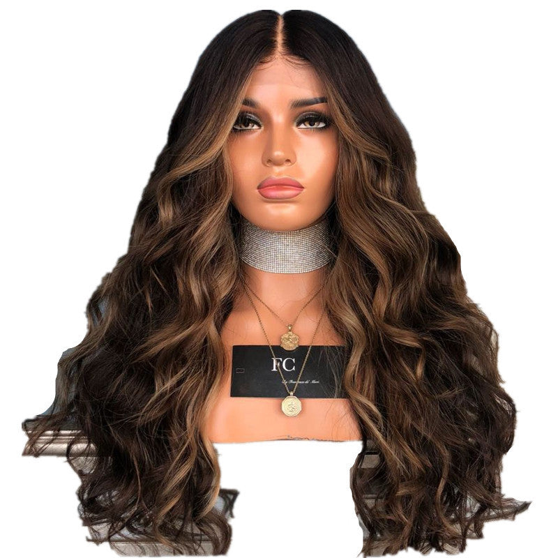 Wig Mid-point Graded High Temperature Silk Long Curly Hair Female