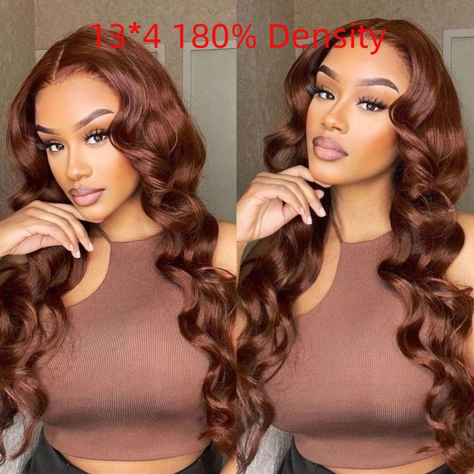 Front Lace Wavy Brown Lace Front Hair Human Wigs