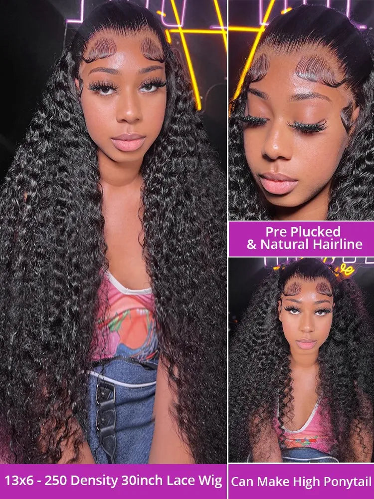 Brazilian Pre Plucked Curly Human Hair Wigs