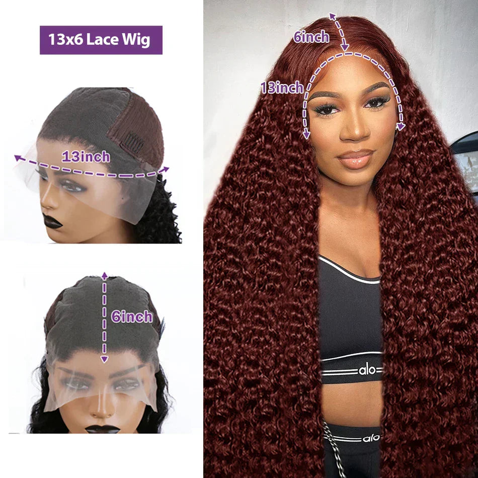Reddish Brown Lace Frontal Curly Wig