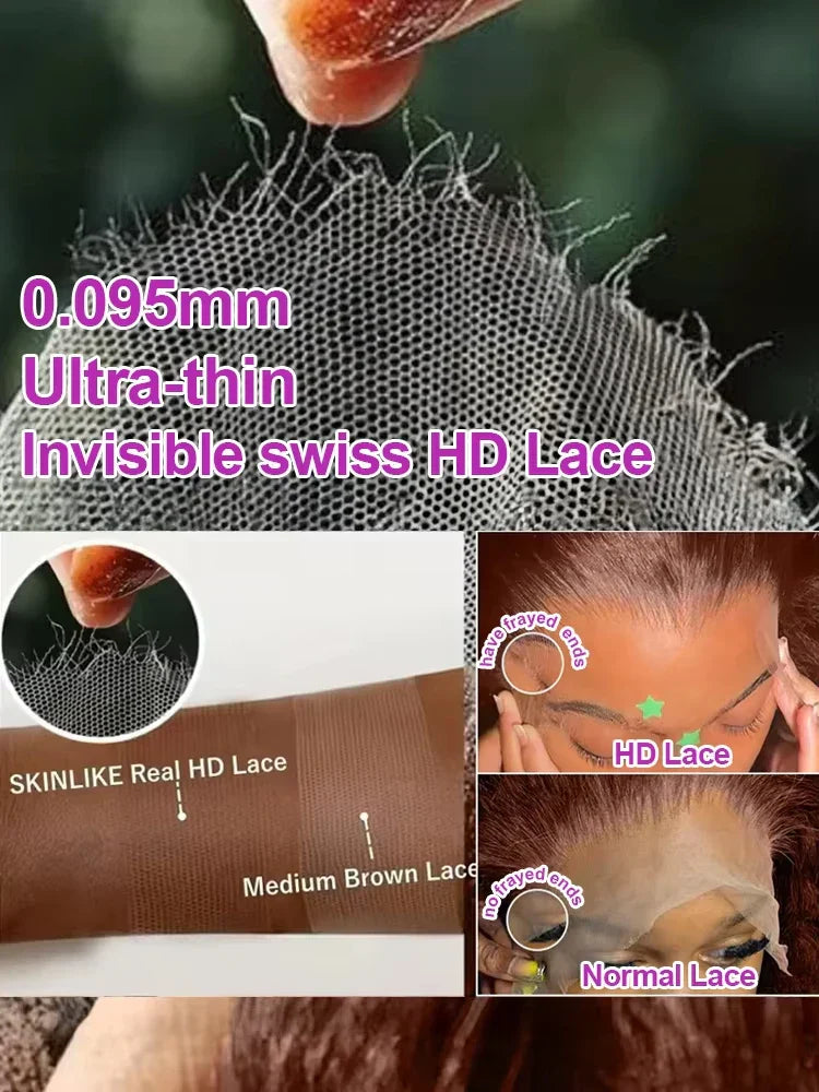 Chocolate Brown Water Wave Curly Wigs