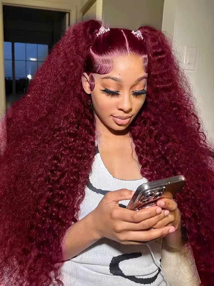 Burgundy Deep Wave Wigs