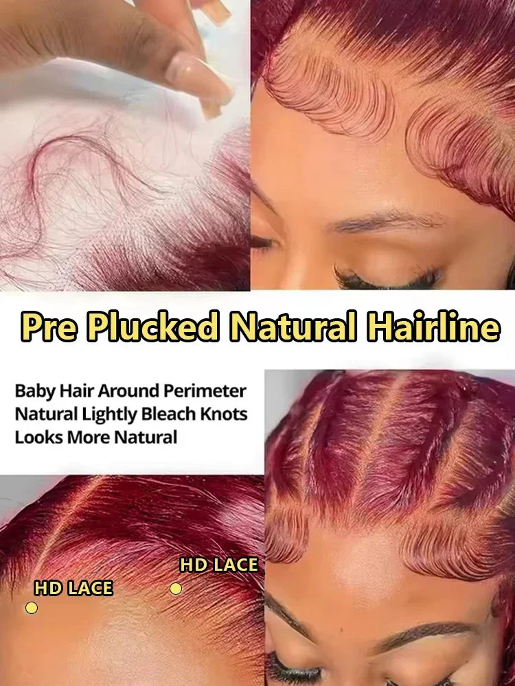 Burgundy Deep Wave Wigs