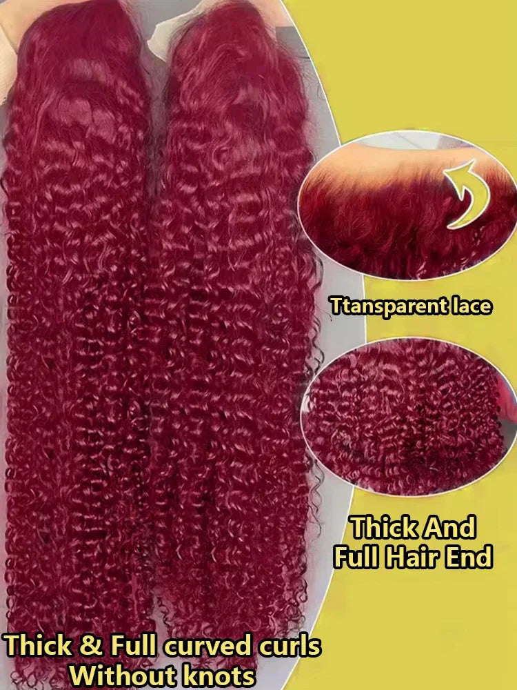 Burgundy Deep Wave Wigs