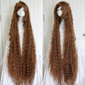 150cm Fashionable Brown Long Thread Curled Corn Perm Women's Wig